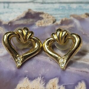 Elegant Gold Heart Earrings